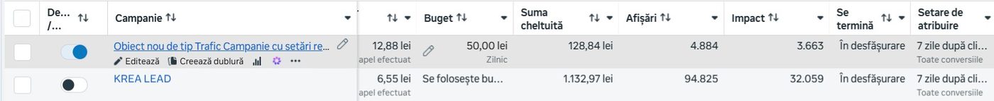 Campanie lead gen reală