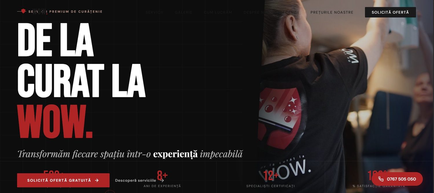 WOW — site premium servicii de curățenie